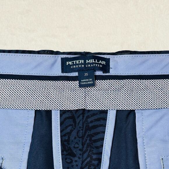 Peter Millar Crown Crafted Men’s 35 Navy Quick Dry Hybrid Golf Shorts - Picture 5 of 9